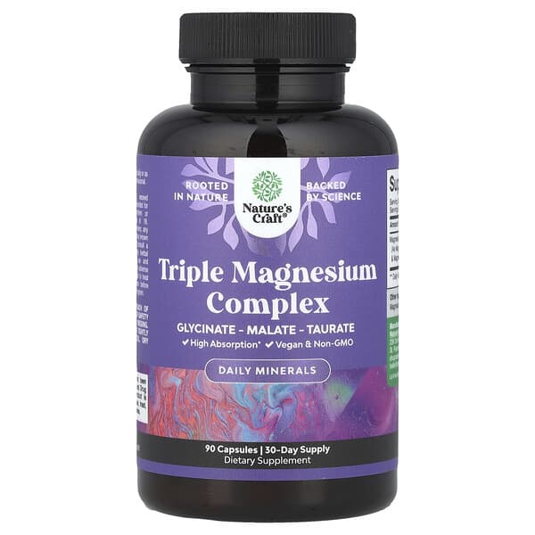 Triple Magnesium Complex, 90 Capsules (133 mg per Capsule)
