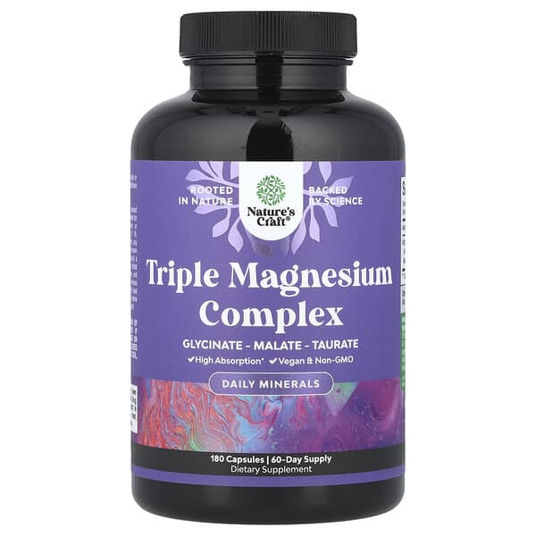 Triple Magnesium Complex, 180 Capsules (133 mg per Capsule)
