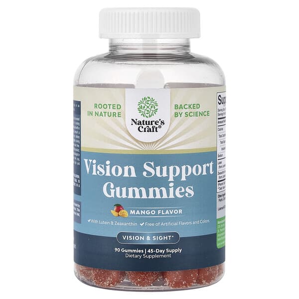 Nature's Craft Vision Support Gummies, Mango, 90 Gummies