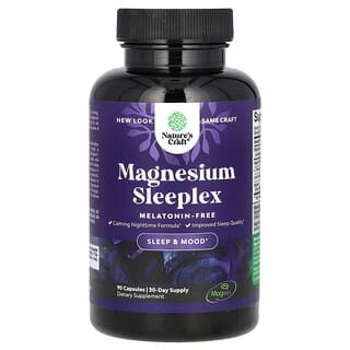 Nature's Craft, Magnesium Sleeplex, Sans mélatonine, 90 capsules