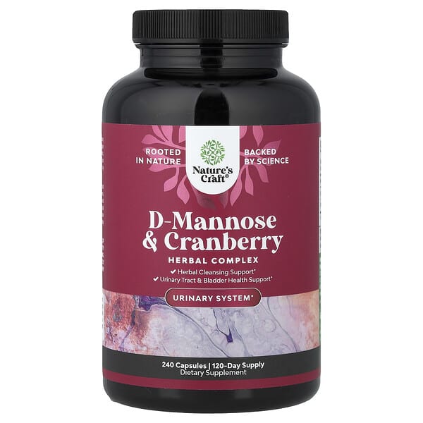 Nature's Craft, D-manosa y arándano rojo, 240 cápsulas