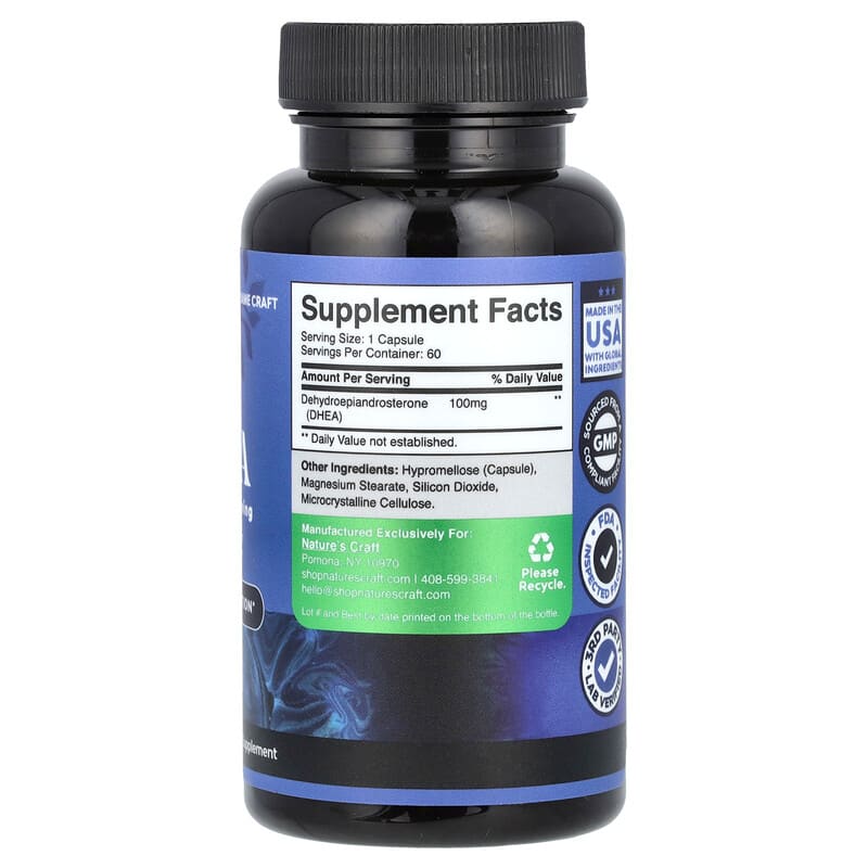 DHEA 100mg | 200 Capsules | Non-GMO Gluten Free Supplement By Horbaach | Buy Now With Express International Delivery - Foto 4