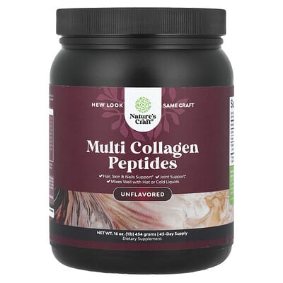 Nature's Craft, Multi Collagen Peptides, Unflavoured, 16 oz (454 g)
