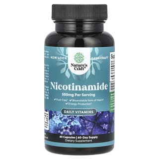 Nature's Craft, Nicotinamida, 500 mg, 60 cápsulas