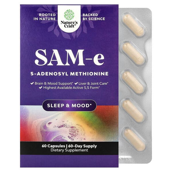 Nature's Craft, SAM-e, 60 Capsules (200 mg per Capsule)