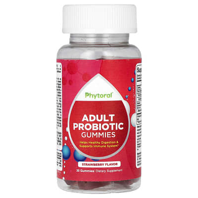 Phytoral, Probiotic Gummies for Adults, Strawberry Flavor, 5 Billion CFU, 30 Gummies (2.5 Billion CFU Each Gummy)