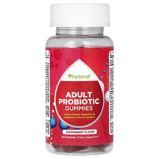 Phytoral, Gommes probiotiques pour adultes, Fraise, 30 gommes