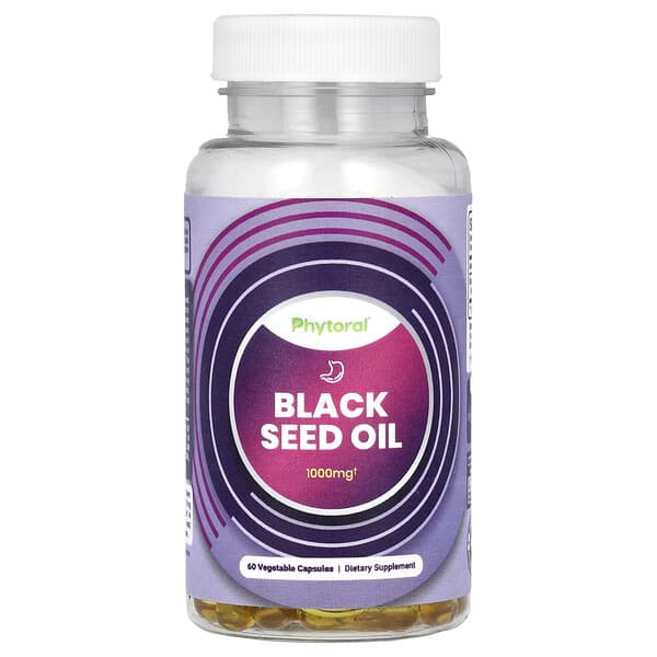 Phytoral Black Seed Oil, 60 Vegetable Capsules (500 mg per Capsule)