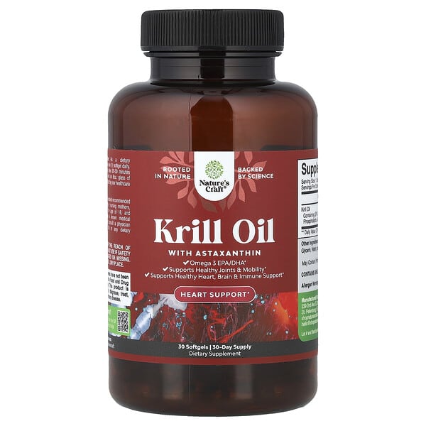 Nature's Craft, Krill Oil with Astaxanthin, 30 Softgels — product photo 1