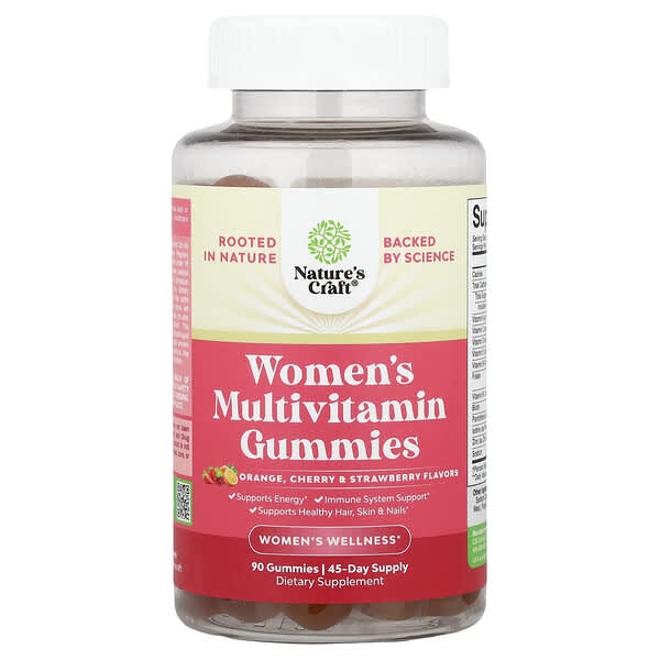 Nature's Craft, Women's Wellness, Multivitamin Gummies, Orange, Cherry, & Strawberry, 90 Gummies — product photo 1