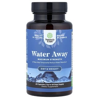 Nature's Craft, Water Away, Maximum Strength, 60 Capsules