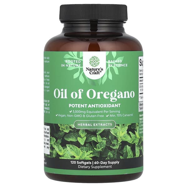 Nature's Craft Oil of Oregano, 120 Softgels (150 mg per Softgel)