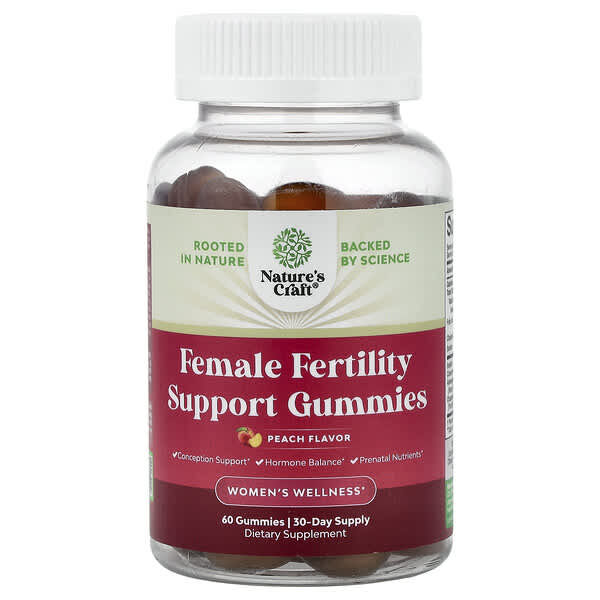 Nature's Craft, Female Fertility Support Gummies, Peach, 60 Gummies — product photo 1