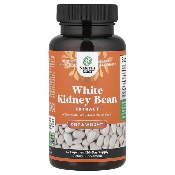 Nature's Craft, White Kidney Bean Extract, 60 Capsules (600 mg per Capsule) — product photo 1