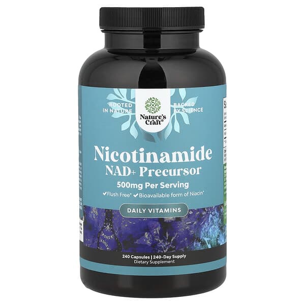 Nature's Craft, Nicotinamide, 500 mg, 240 Capsules — product photo 1