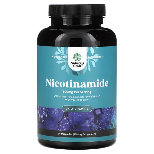 Nature's Craft, Nicotinamide, Daily Vitamins, 500 mg, 240 Capsules — product photo 1