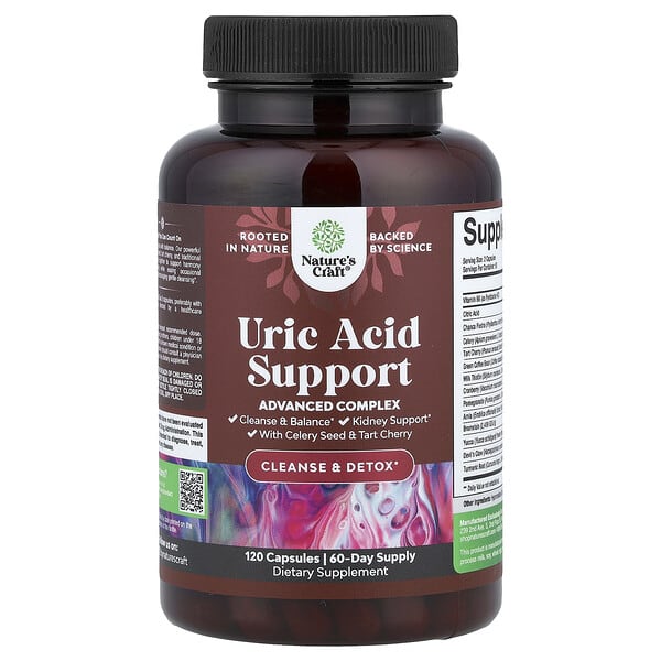 Nature's Craft, Uric Acid Support With Celery Seed & Tart Cherry, 120 Capsules — product photo 1