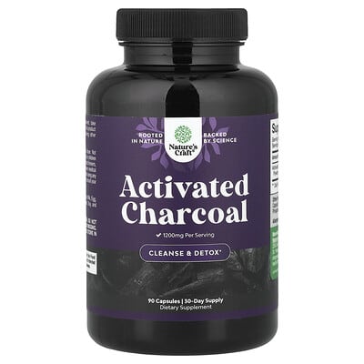Nature's Craft, Activated Charcoal, 1,200 mg, 90 Capsules (400 mg per capsule)