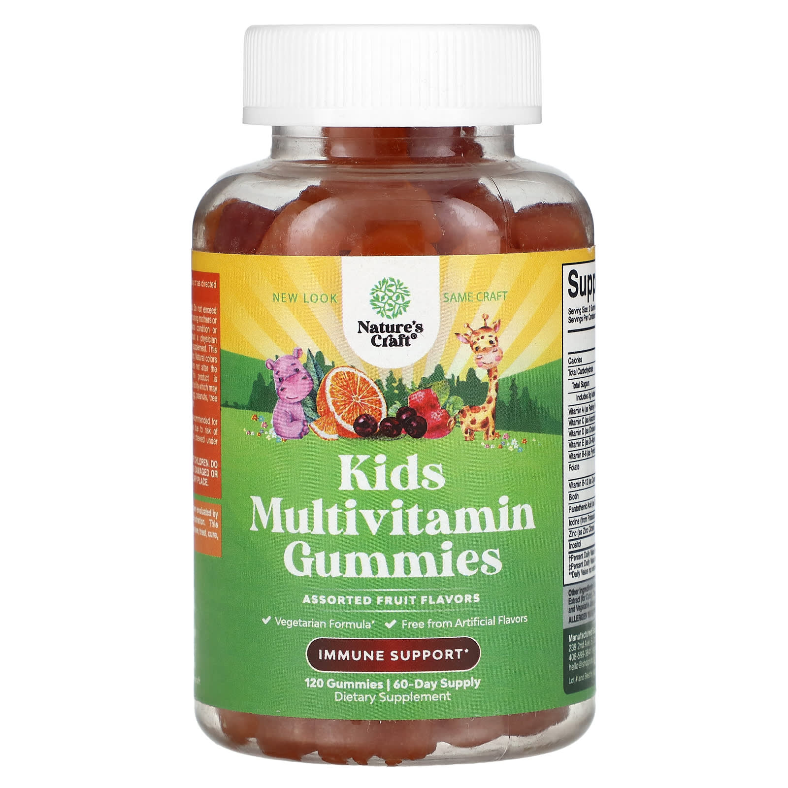 Nature's Craft, Kids Multivitamin Gummies, Assorted Fruit, 120 Gummies