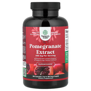 Nature's Craft, Pomegranate Extract, Granatapfelextrakt, 500 mg, 180 Kapseln