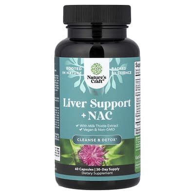 Nature's Craft, Liver Help +NAC & Milk Thistle Extract, 60 Capsules