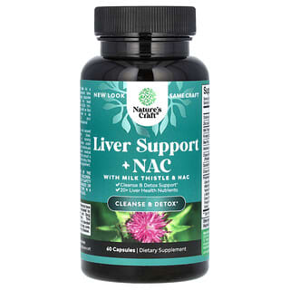 Nature's Craft, 肝臓サポート＋NAC（N-アセチル-L-システイン）、オオアザミ配合、60粒