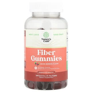 Nature's Craft, Fiber Gummies, Mixed Berries, 120 Gummies