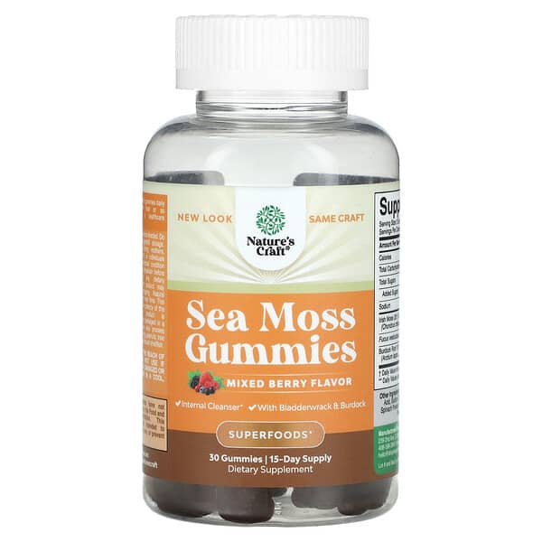 Nature's Craft, Sea Moss Gummies, Mixed Berry , 30 Gummies