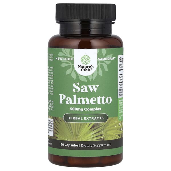 Saw Palmetto, 500 mg, 30 Capsules
