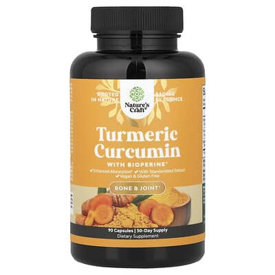 Nature's Craft, Turmeric with BioPerine®, 90 Capsules