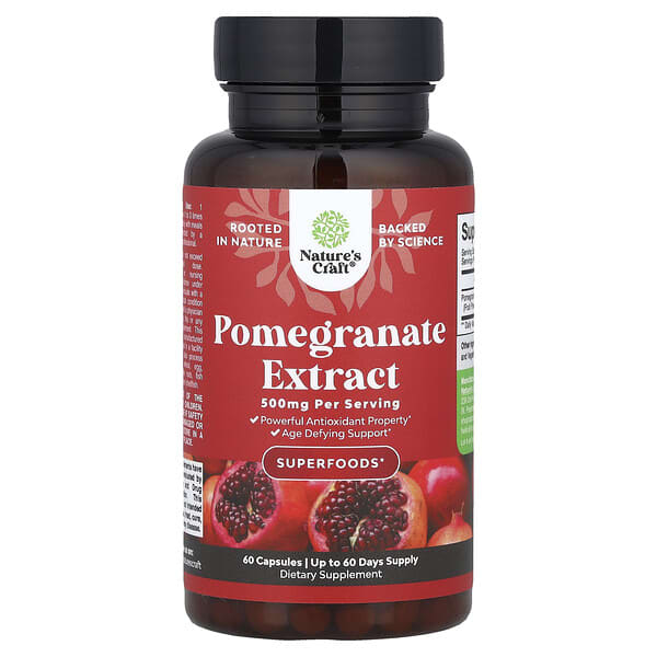 Pomegranate Extract, 500 mg, 60 Capsules