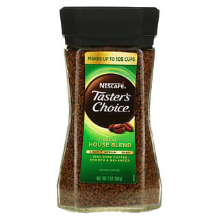 Nescafé, Taster's Choice, House Blend, растворимый кофе, легкая/средняя обжарка, без кофеина, 198 г (7 унций)
