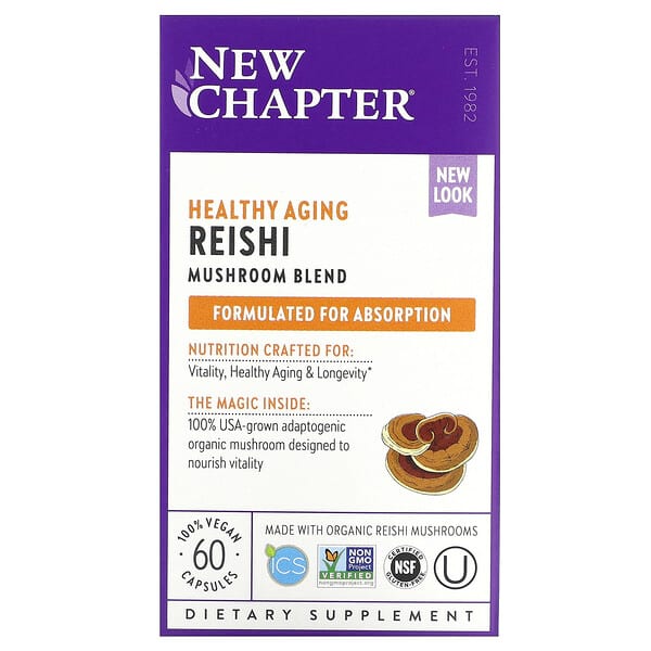 New Chapter, Reishi`` 60 cápsulas veganas