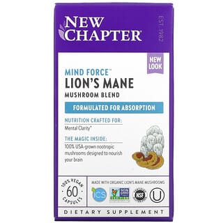 New Chapter, Melena de león, 60 cápsulas veganas