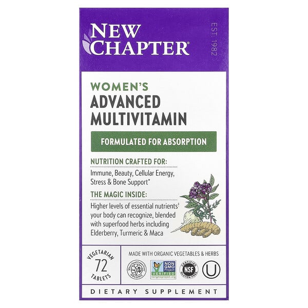 New Chapter Women's Advanced Multivitamin, 72 Vegetarian Tablets