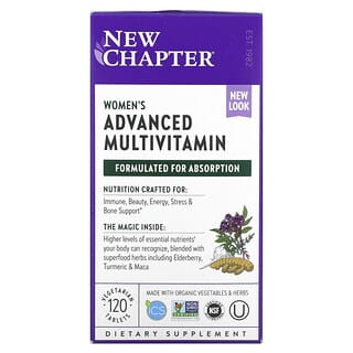 New Chapter, Women's Advanced Multivitamin, Multivitamine für Frauen, 120 pflanzliche Tabletten