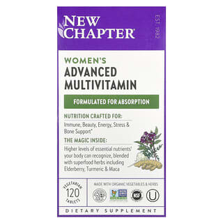 New Chapter, Suplemento multivitamínico avanzado para mujeres, 120 comprimidos vegetales