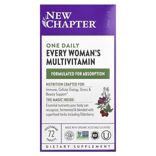 New Chapter, Suplemento multivitamínico de un día para todas las mujeres, 72 comprimidos vegetales