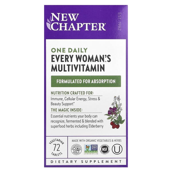 New Chapter One Daily Every Woman's™ Multivitamin, 72 Vegetarian Tablets