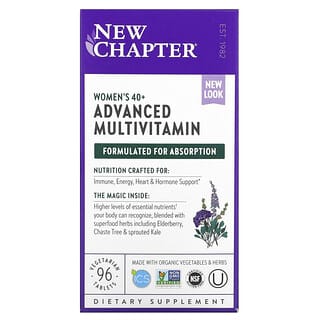 New Chapter, Suplemento multivitamínico avanzado para mujeres mayores de 40 años, 96 comprimidos vegetales