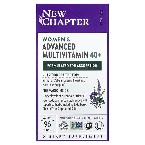 New Chapter, 우먼스 어드밴스드 종합비타민 40+, 베지 정제 96정
