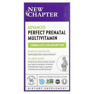 New Chapter, Multivitamínico prenatal perfecto, 96 tabletas vegetarianas