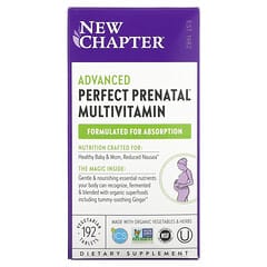 New Chapter, Multivitamínico prenatal perfecto avanzado, 192 comprimidos vegetales