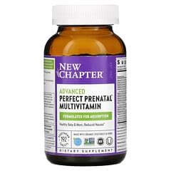 New Chapter, Multivitamínico prenatal perfecto avanzado, 192 comprimidos vegetales