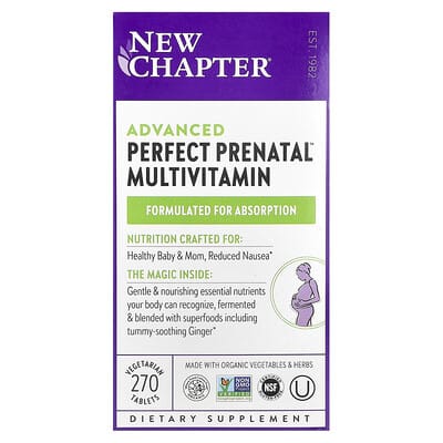 New Chapter, Advanced Perfect Prenatal™ Multivitamin, 270 Vegan Tablets