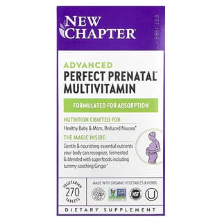 New Chapter, Multivitamínico prenatal perfecto avanzado, 270 comprimidos vegetales