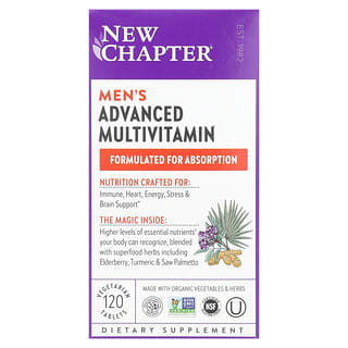 New Chapter, Multivitamínico Avançado para Homens, 120 Comprimidos Vegetarianos