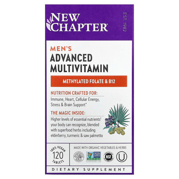 New Chapter, Men's Advanced Multivitamin, 120 Vegan Tablets