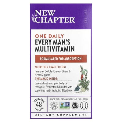 New Chapter, Men's Daily One™ Multivitamin, 48 Vegetarian Tablets