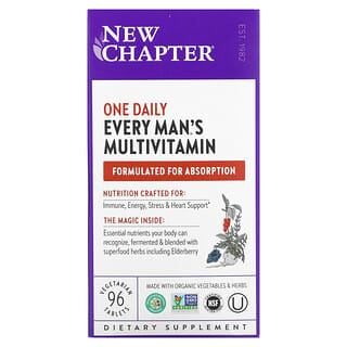 New Chapter, Every Man's（エブリメンズ）ワンデイリー、ホールフードマルチビタミン、植物性タブレット96粒